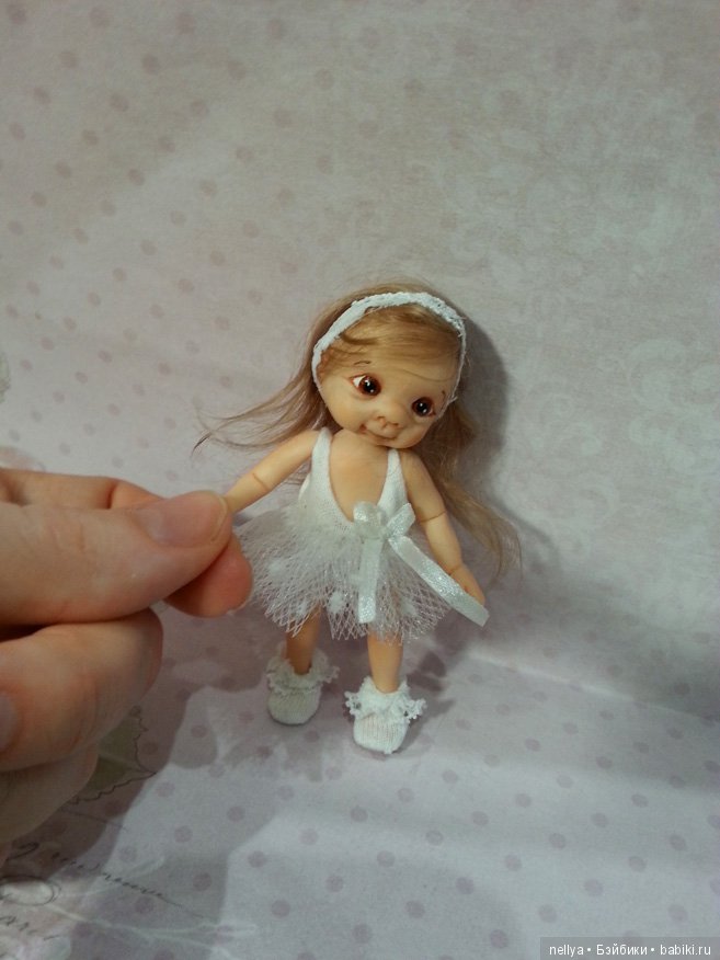 Балеринка. Мини кукла — Авторские миниатюрные куклы: лепка (фото 4)