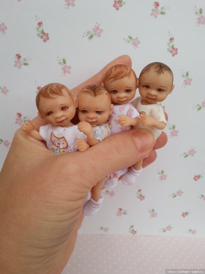 Новые кнопочки 7 см — Авторские миниатюрные куклы: лепка