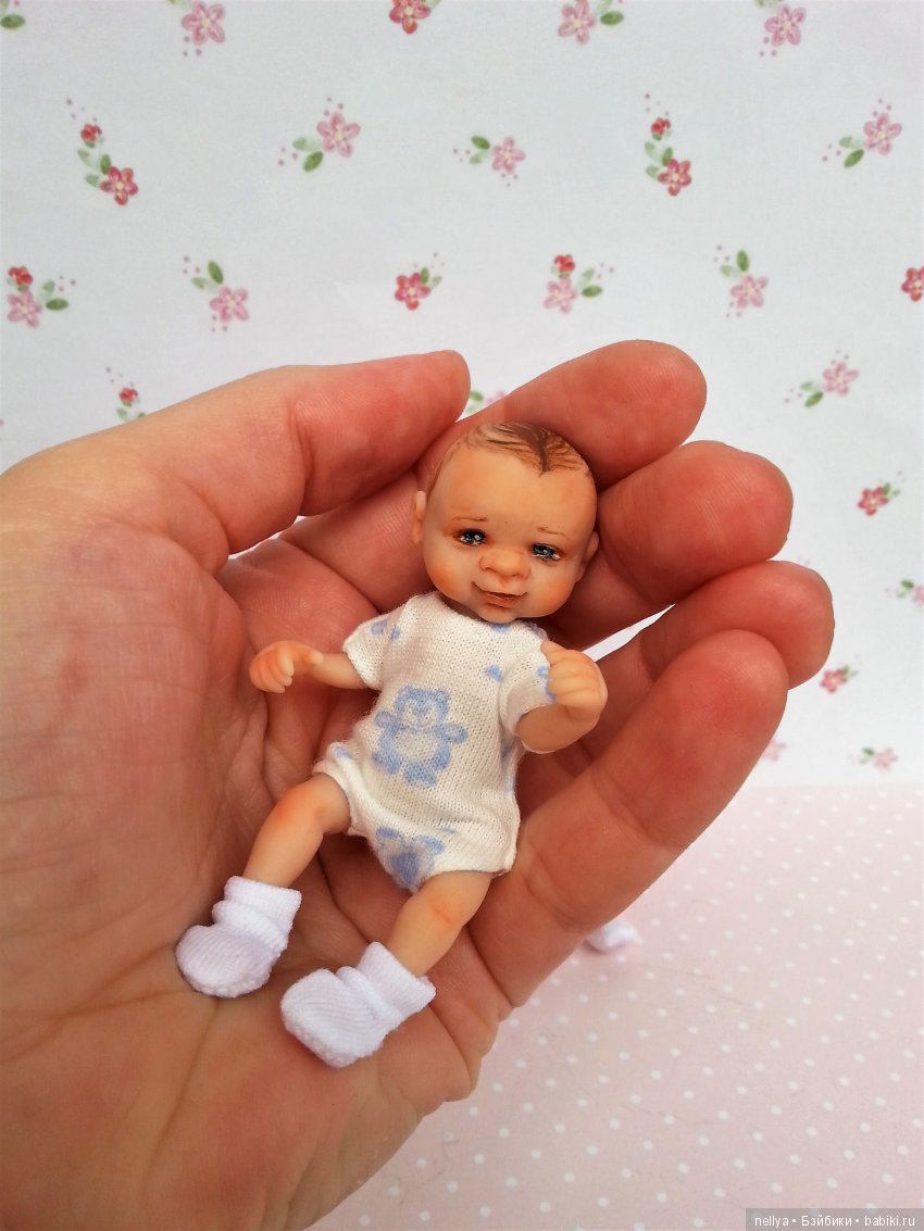 Новые кнопочки 7 см — Авторские миниатюрные куклы: лепка