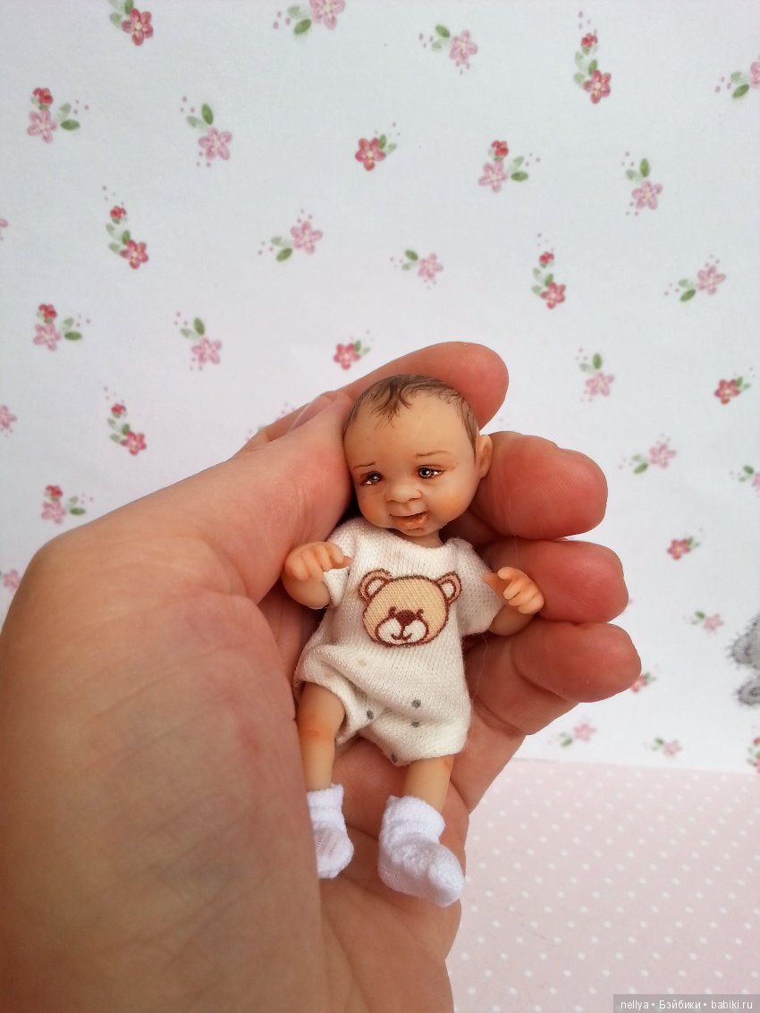 Новые кнопочки 7 см — Авторские миниатюрные куклы: лепка