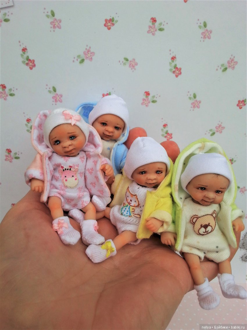 Новые кнопочки 7 см — Авторские миниатюрные куклы: лепка