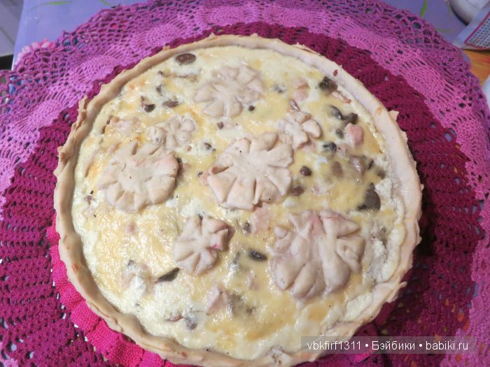С Рождеством ! Лоранский пирог с курицей и шампиньонами (фото 7)