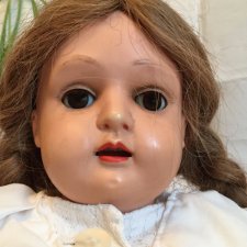 Редкая антикварная кукла от Bruno Schmidtа на кожаном теле. Цена упала.