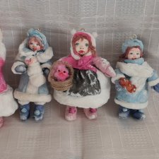 Ватные елочные игрушки