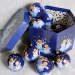 Елочные шары Ангелы и  пуансеттия