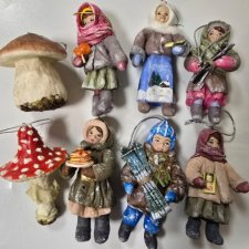 Ватные елочные игрушки. Лот 1.