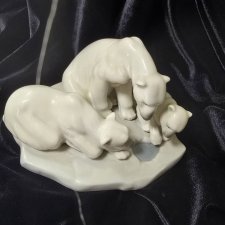 Винтажная фарфоровая статуэтка Испания Lladro  Bearly Love Медвежья любовь
