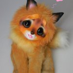 Большой кот и маленький лисенок. Игрушки ручной работы