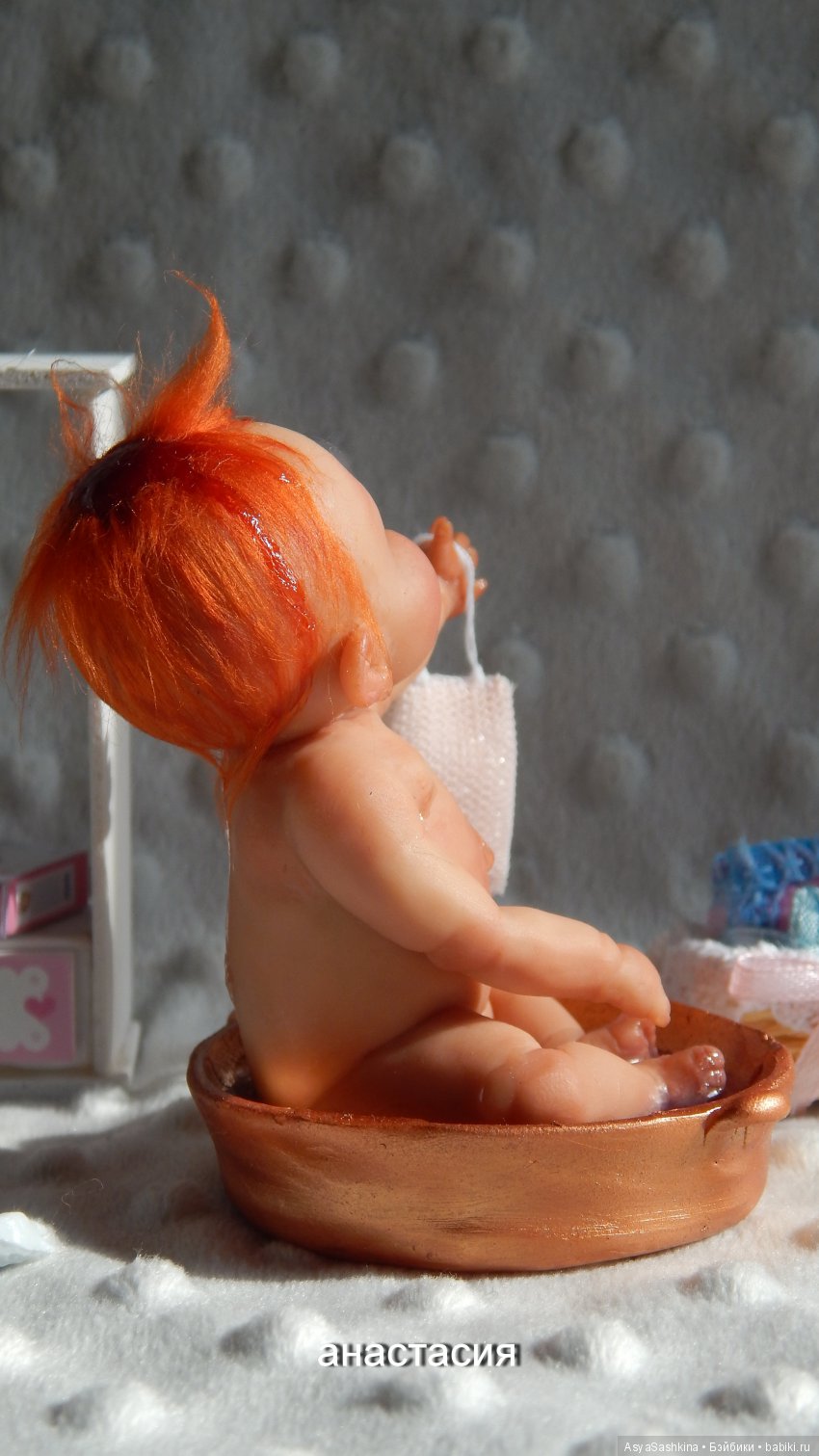 В тазике. Авторская кукла Аси Сашкиной (фото 4)
