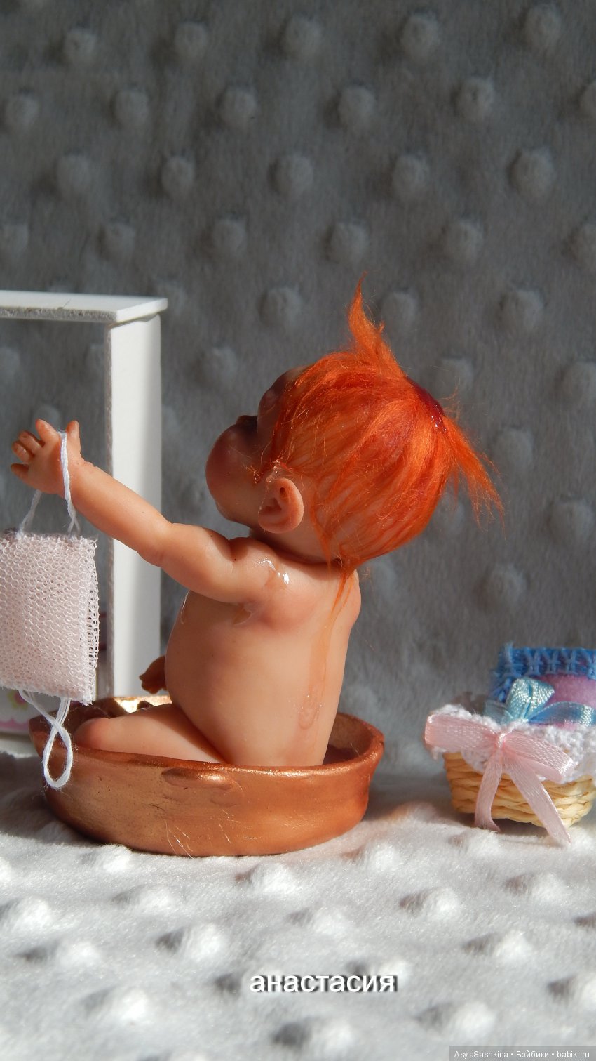 В тазике. Авторская кукла Аси Сашкиной (фото 5)