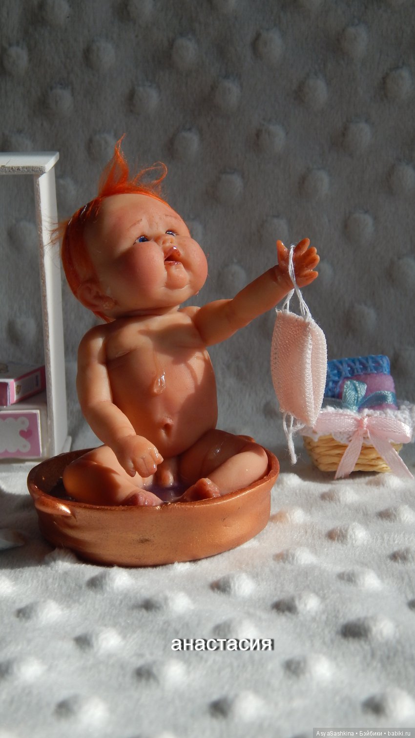 В тазике. Авторская кукла Аси Сашкиной (фото 2)
