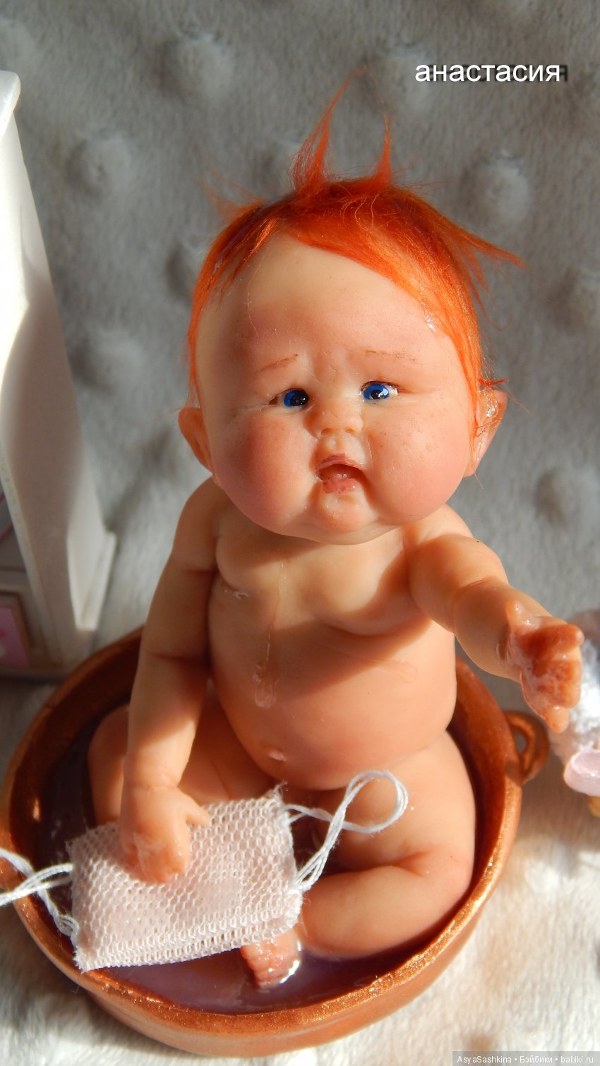 В тазике. Авторская кукла Аси Сашкиной (фото 6)