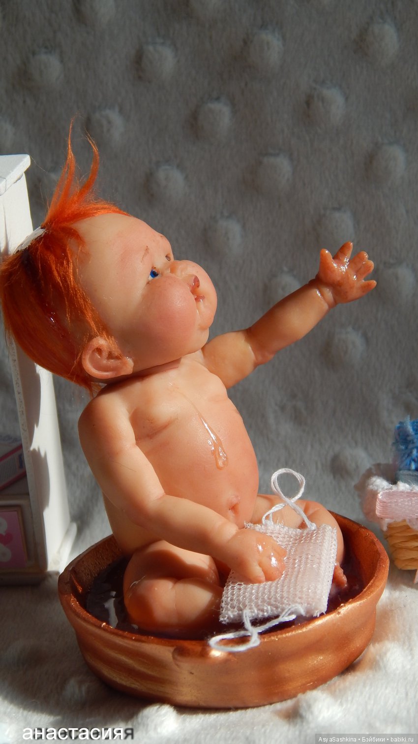 В тазике. Авторская кукла Аси Сашкиной (фото 8)