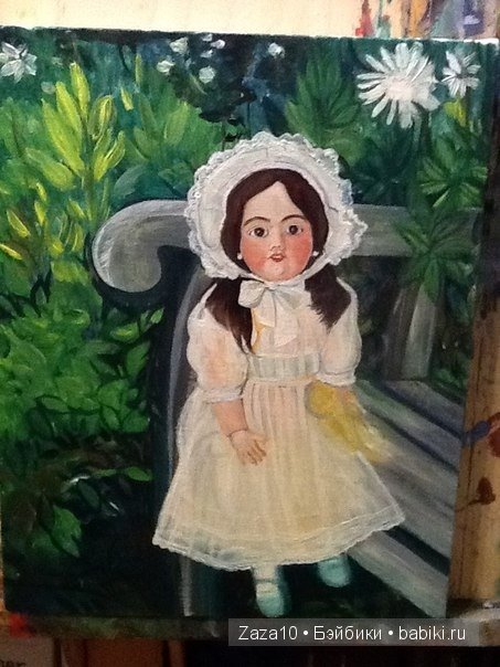 Пробы пера . Рождение картины " Антикварная кукла"