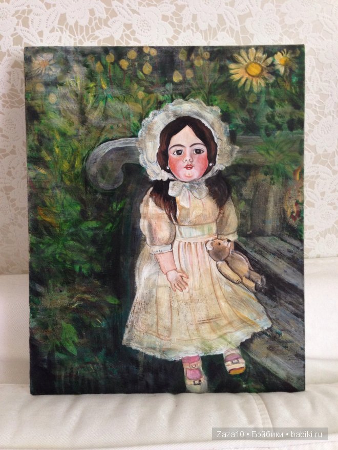 Пробы пера . Рождение картины " Антикварная кукла" (фото 2)