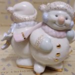 Великолепные подсвечники Снеговички-редчайшие, декорированные позолотой. Набор 2 Подсвечника , состо
