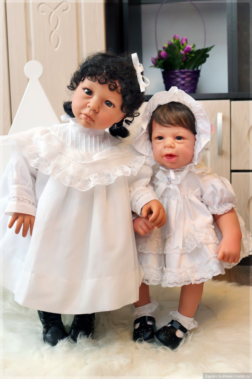 African-American и Buddy Bear (light skin) от Lee Middleton dolls