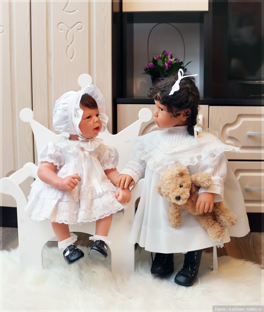 African-American и Buddy Bear (light skin) от Lee Middleton dolls