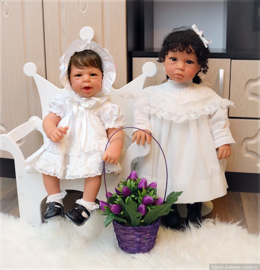 African-American и Buddy Bear (light skin) от Lee Middleton dolls (фото 5)