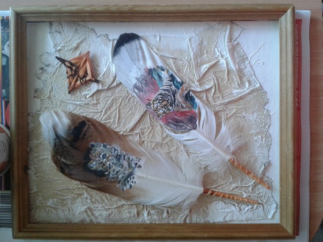 И снова перья! Рисунок на пере своими руками (фото 3)