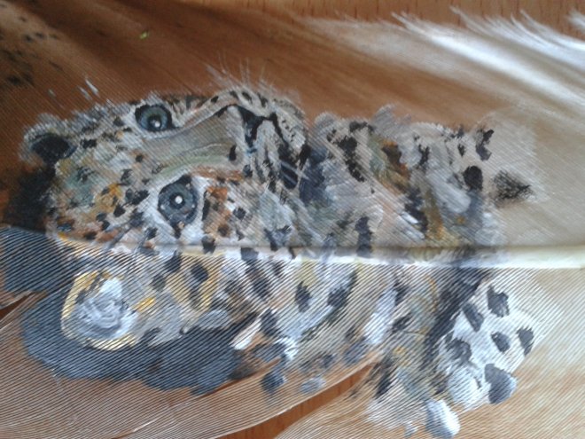 И снова перья! Рисунок на пере своими руками