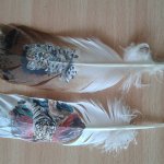 И снова перья! Рисунок на пере своими руками