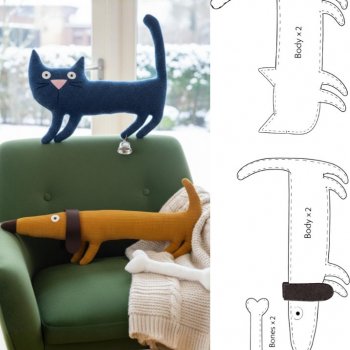 Кошка и собака - примитивы с выкройкой