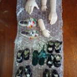 Лот обувь и фарфоровые ручки для кукол, из Германии и США