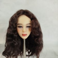 Каштановый паричок из нежнейшей козочки на обхват головы 14 см