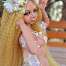 Жемчужная русалка. Авторская кукла ручной работы Натальи Михаелян. Есть ню