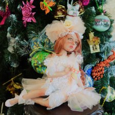 Персиковый зефир. Авторская кукла Натальи Михаелян