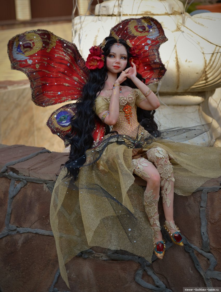 "Бабочка павлиний глаз" авторская кукла Натальи Михаелян | Бэйбики "Бабочка павлиний глаз" авторская кукла Натальи Михаелян (фото 2)