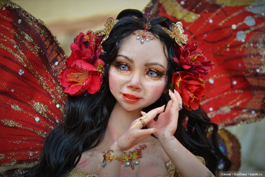 "Бабочка павлиний глаз" авторская кукла Натальи Михаелян | Бэйбики "Бабочка павлиний глаз" авторская кукла Натальи Михаелян (фото 4)