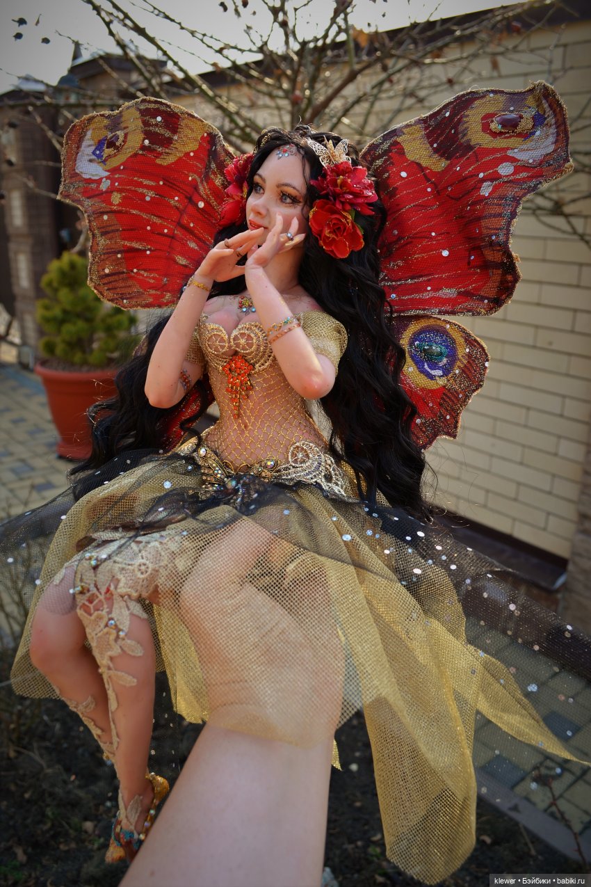 "Бабочка павлиний глаз" авторская кукла Натальи Михаелян | Бэйбики "Бабочка павлиний глаз" авторская кукла Натальи Михаелян (фото 6)