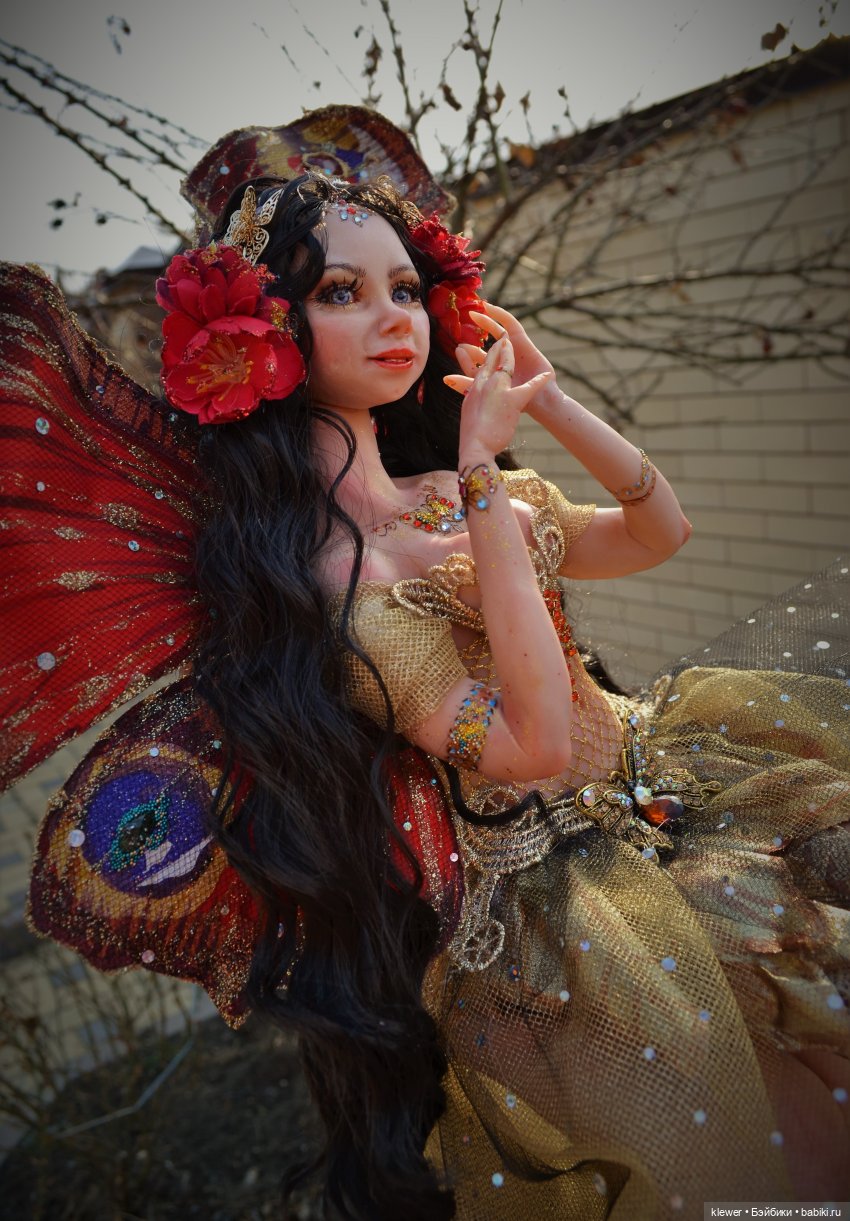 "Бабочка павлиний глаз" авторская кукла Натальи Михаелян | Бэйбики "Бабочка павлиний глаз" авторская кукла Натальи Михаелян (фото 5)