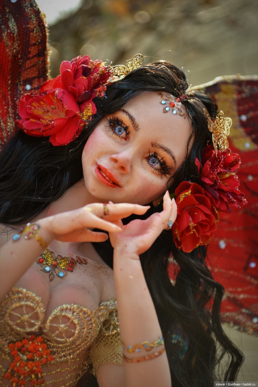 "Бабочка павлиний глаз" авторская кукла Натальи Михаелян (фото 7)