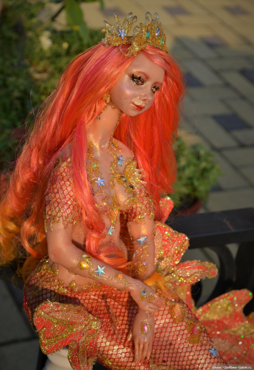 Закат и русалка. Авторская кукла Натальи Михаелян (фото 3)