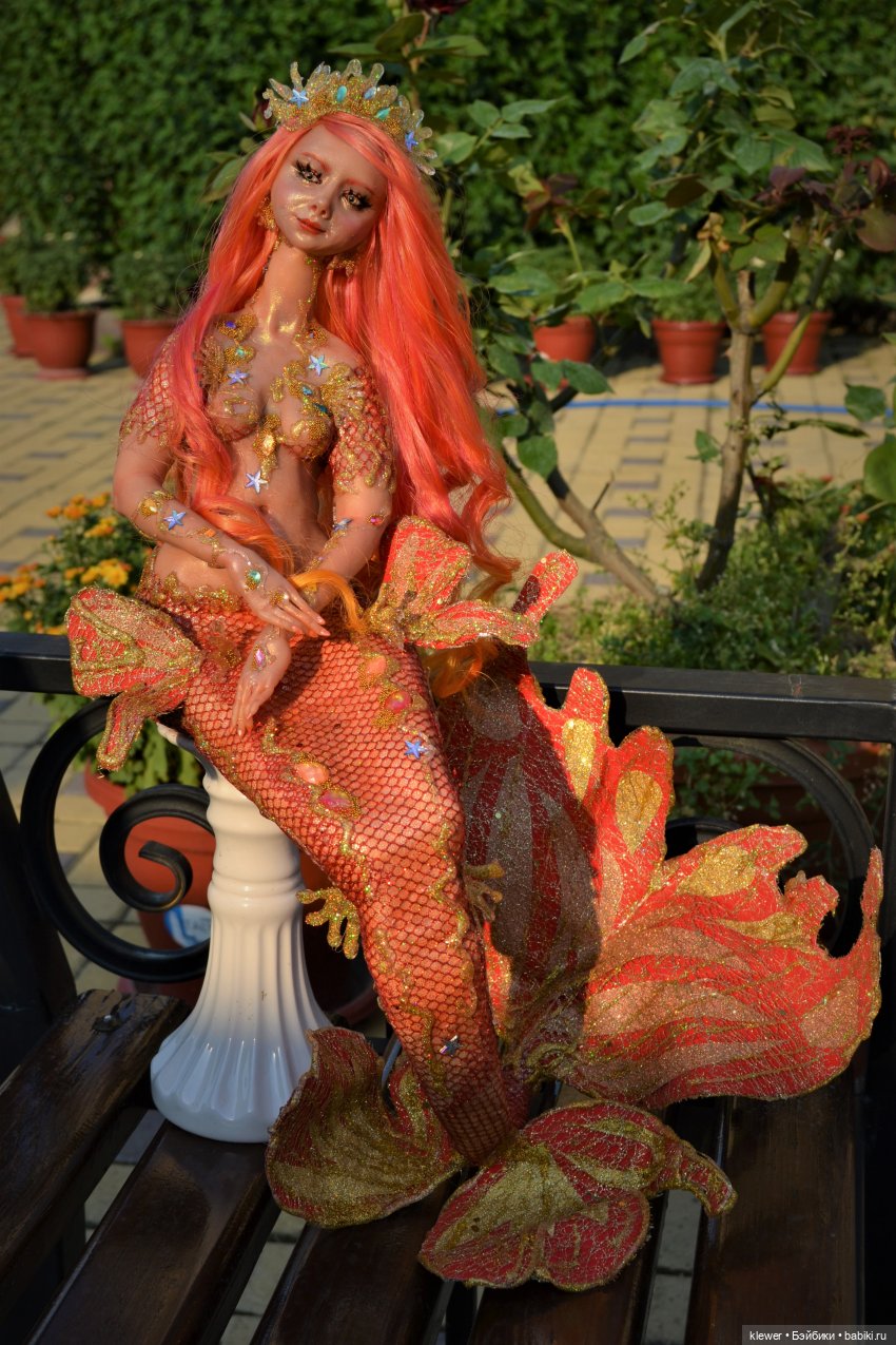 Закат и русалка. Авторская кукла Натальи Михаелян (фото 6)