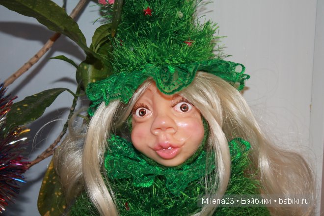 Авторская кукла Ёлочка - модная иголочка