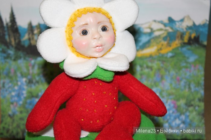 Авторская кукла тедди долл Клубничка (фото 4)