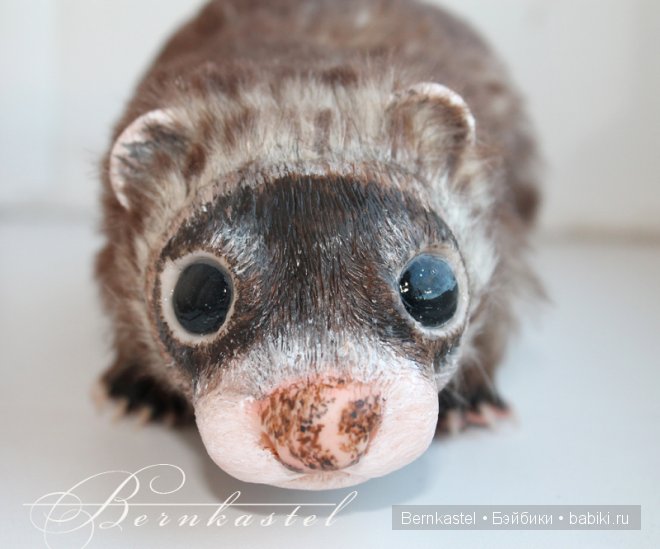 Хорек. Авторская игрушка — Игрушки в смешанной технике (мех и глина): Арт