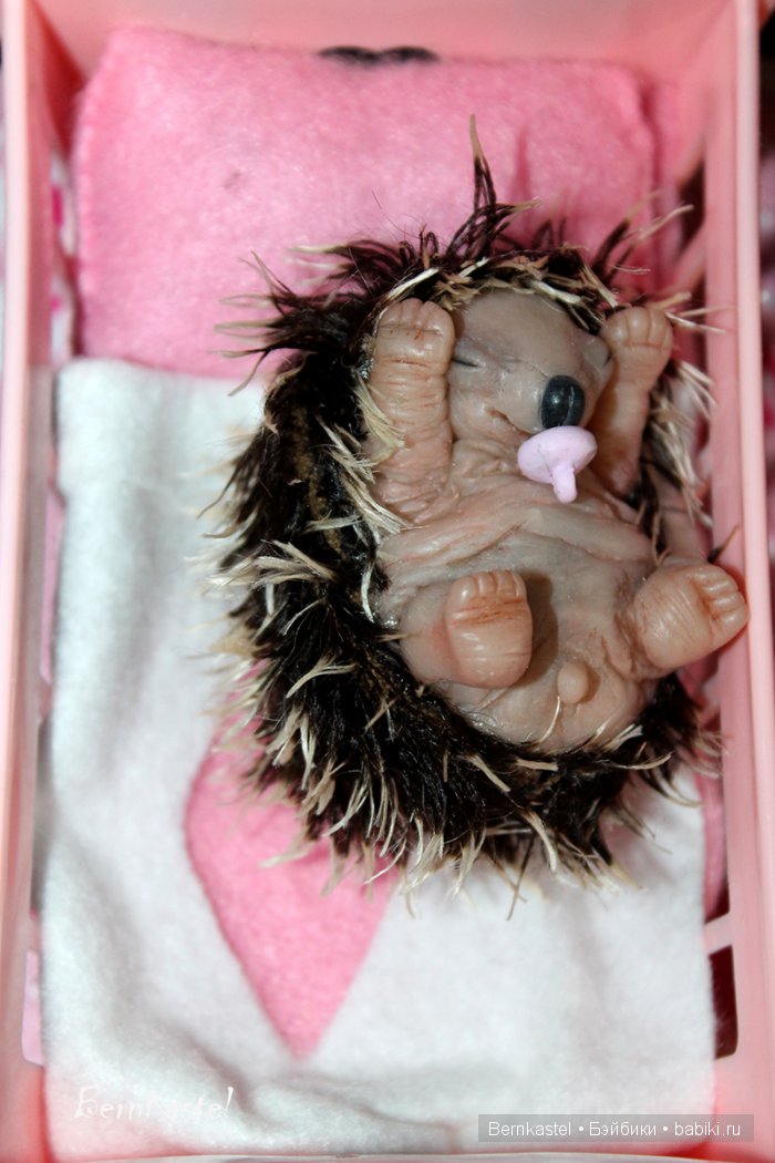 Ёжик для доченьки — Игрушки в смешанной технике (мех и глина): Арт (фото 6)