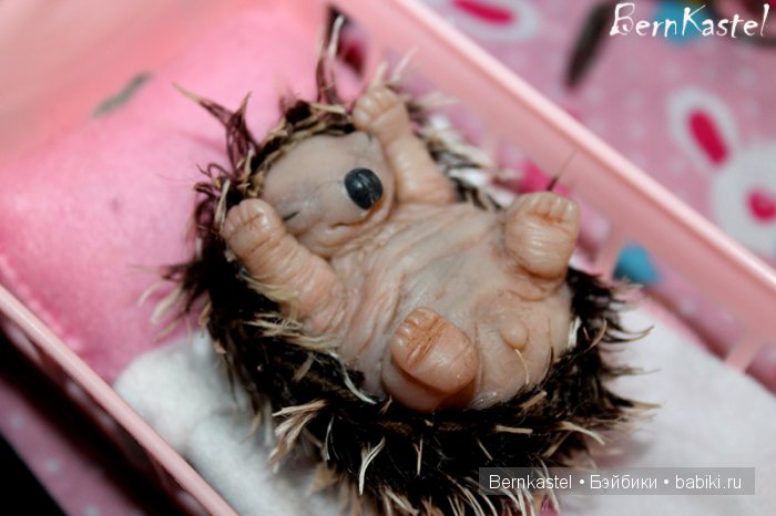 Ёжик для доченьки — Игрушки в смешанной технике (мех и глина): Арт (фото 4)