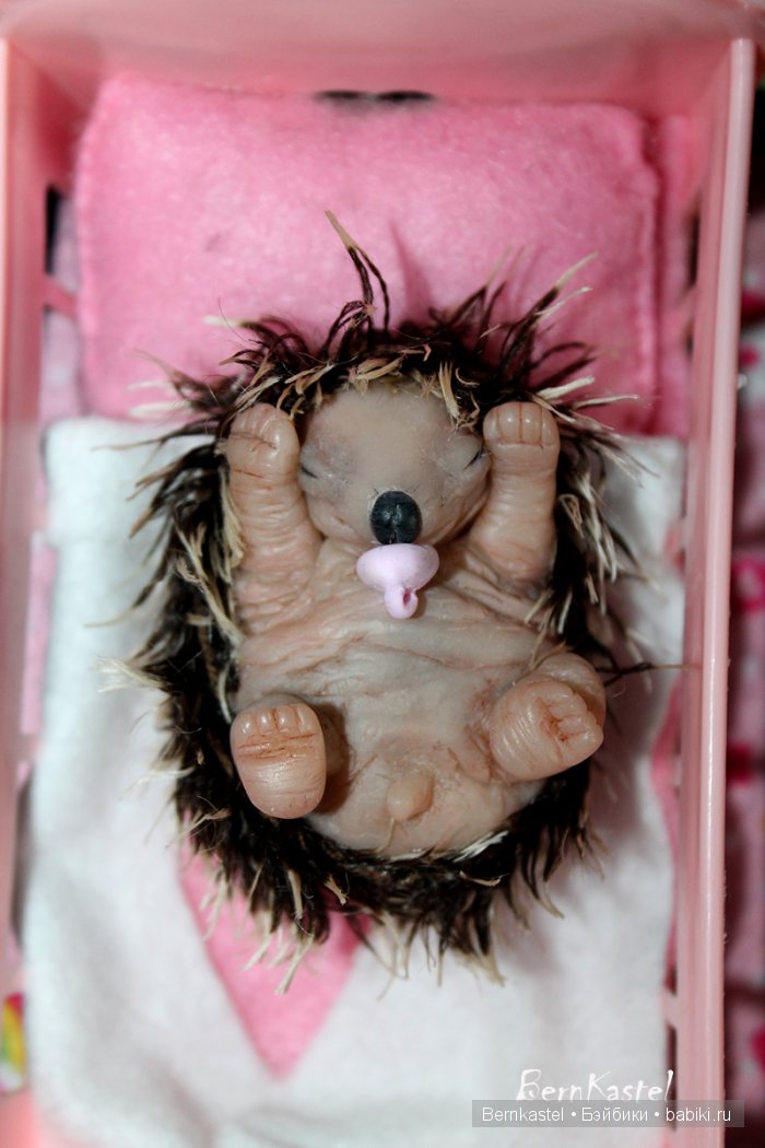 Ёжик для доченьки — Игрушки в смешанной технике (мех и глина): Арт (фото 7)
