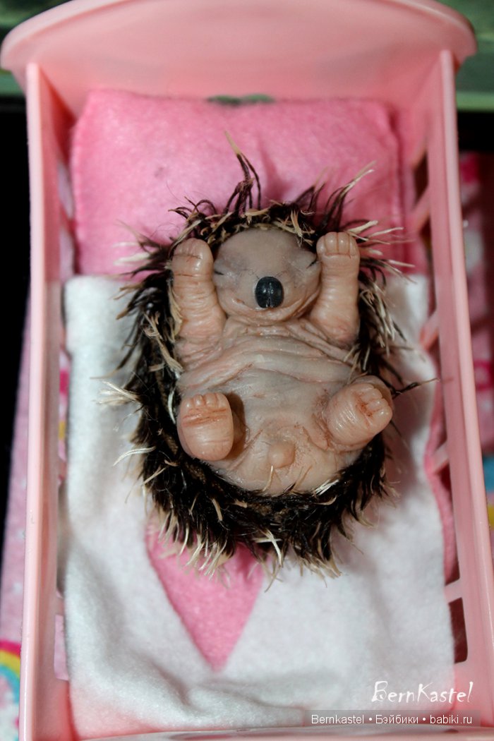 Ёжик для доченьки — Игрушки в смешанной технике (мех и глина): Арт (фото 3)