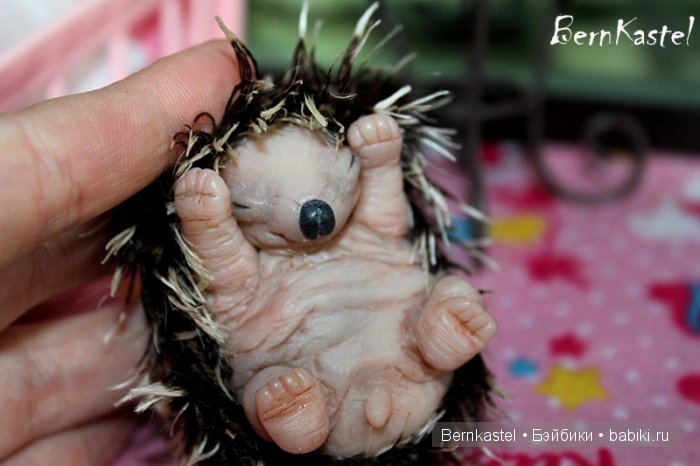 Ёжик для доченьки — Игрушки в смешанной технике (мех и глина): Арт (фото 5)