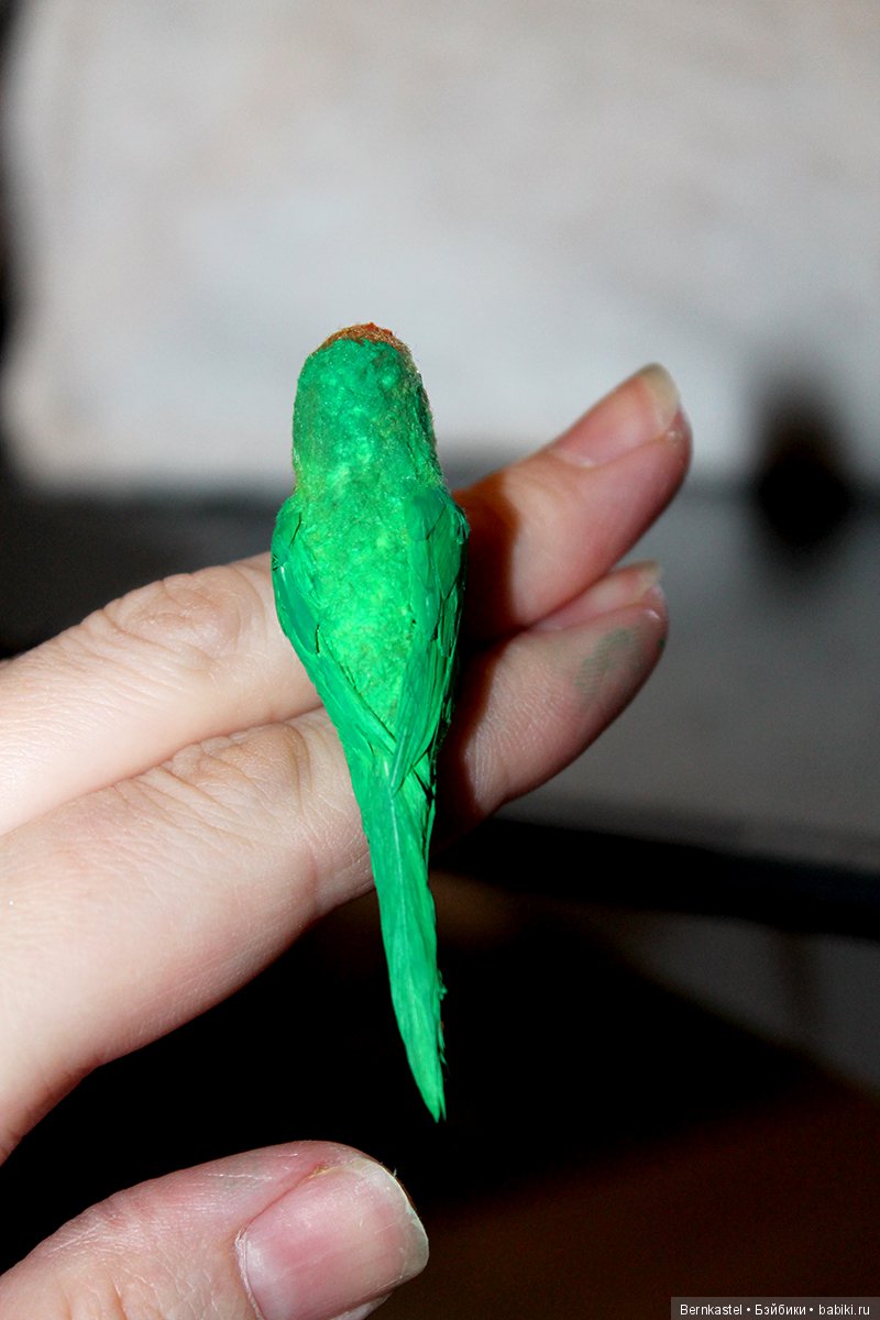 Миниатюрный попугайчик — Игрушки в смешанной технике (мех и глина): Арт (фото 9)