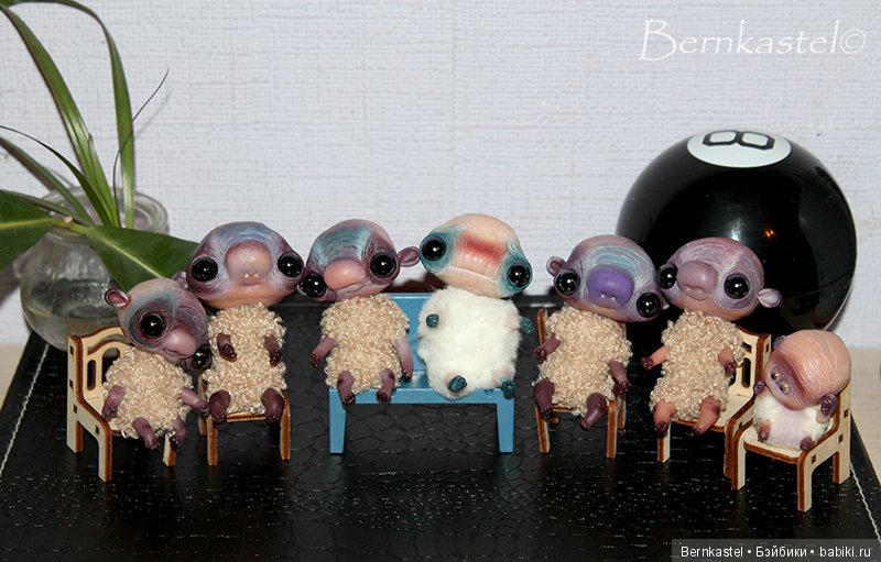Веселая компания — Игрушки в смешанной технике (мех и глина): Арт