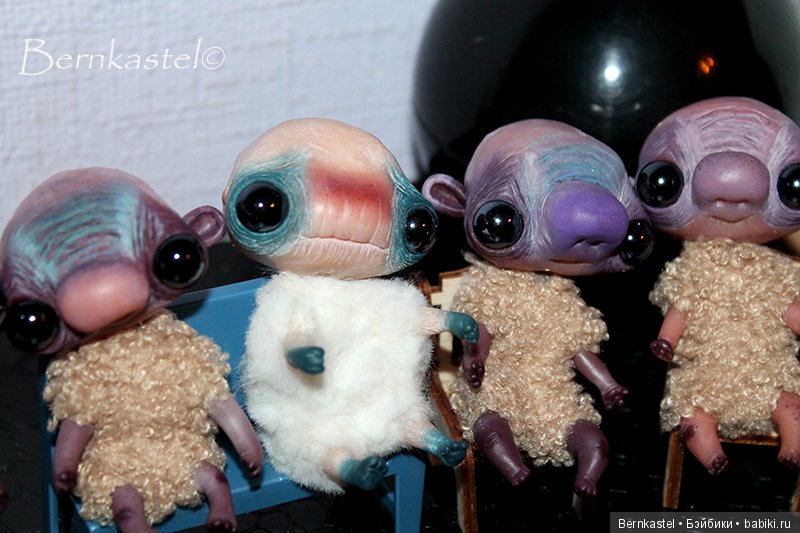 Веселая компания — Игрушки в смешанной технике (мех и глина): Арт (фото 2)