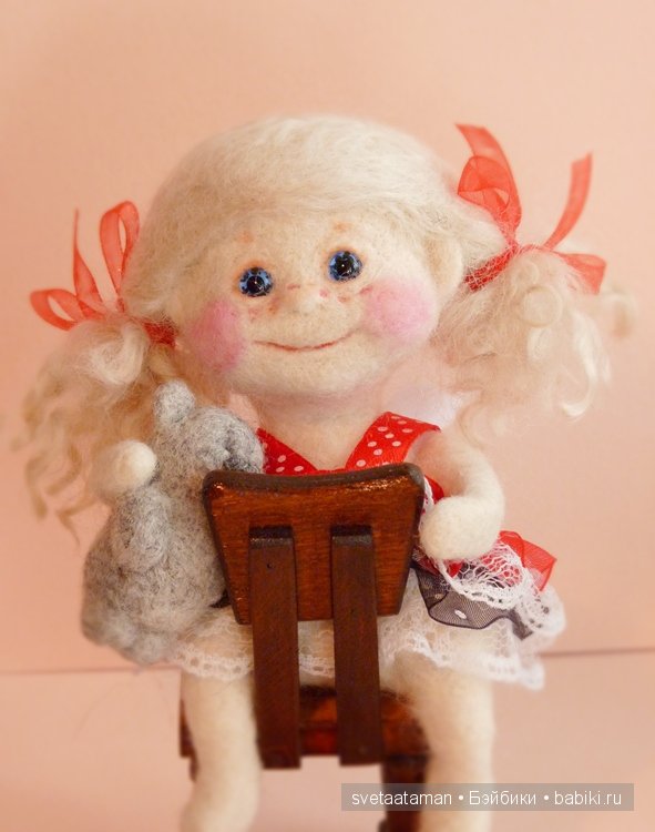 Маленькие ангелочки - войлочные куклы валянием (фото 3)